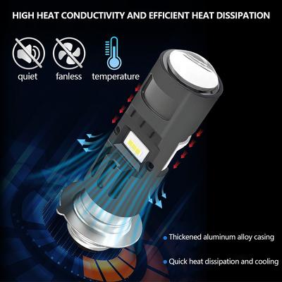 6000Lumen P15D H4 Motorcycle LED Spot Light Aluminum Alloy Lens Headlight Scooter Motorbike Bulb Dual Color DRL Hi/Lo Beam Light