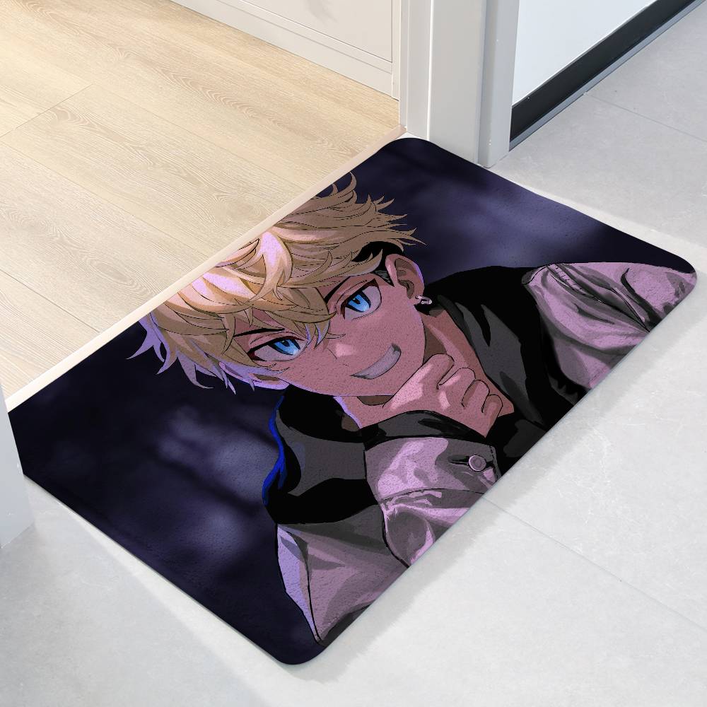 Anime T-Tokyo Revengers Floor Mat Bathroom Absorbent Mat Simple Door Dirt-resistant Mat Home Kitchen Mat Foot Mat Entry Mat