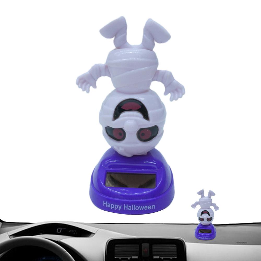 Solar Powered Swinging Decor Ghost Festival Shake Animals Halloween Solar Powered Automobile Shaking Head Toy For Cosplay Party