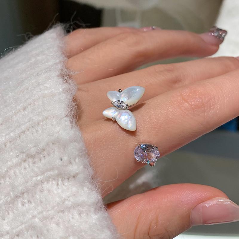 Zircon Butterfly Animal Ring For Women Fashion Jewelry Accessory