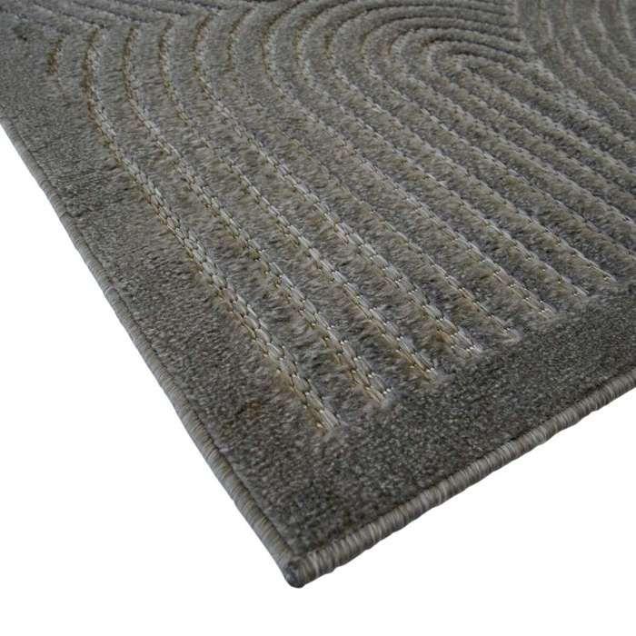 Tapis salon arc en ciel en relief gris 160x220
