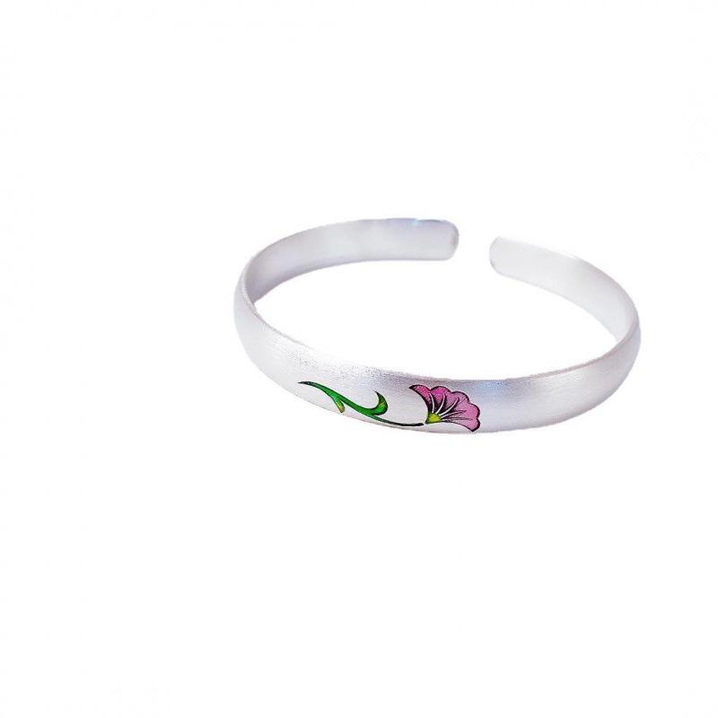 Zuoyin S999 čínský elegantní náramek s barevným listem Ginkgo Leaf Smooth