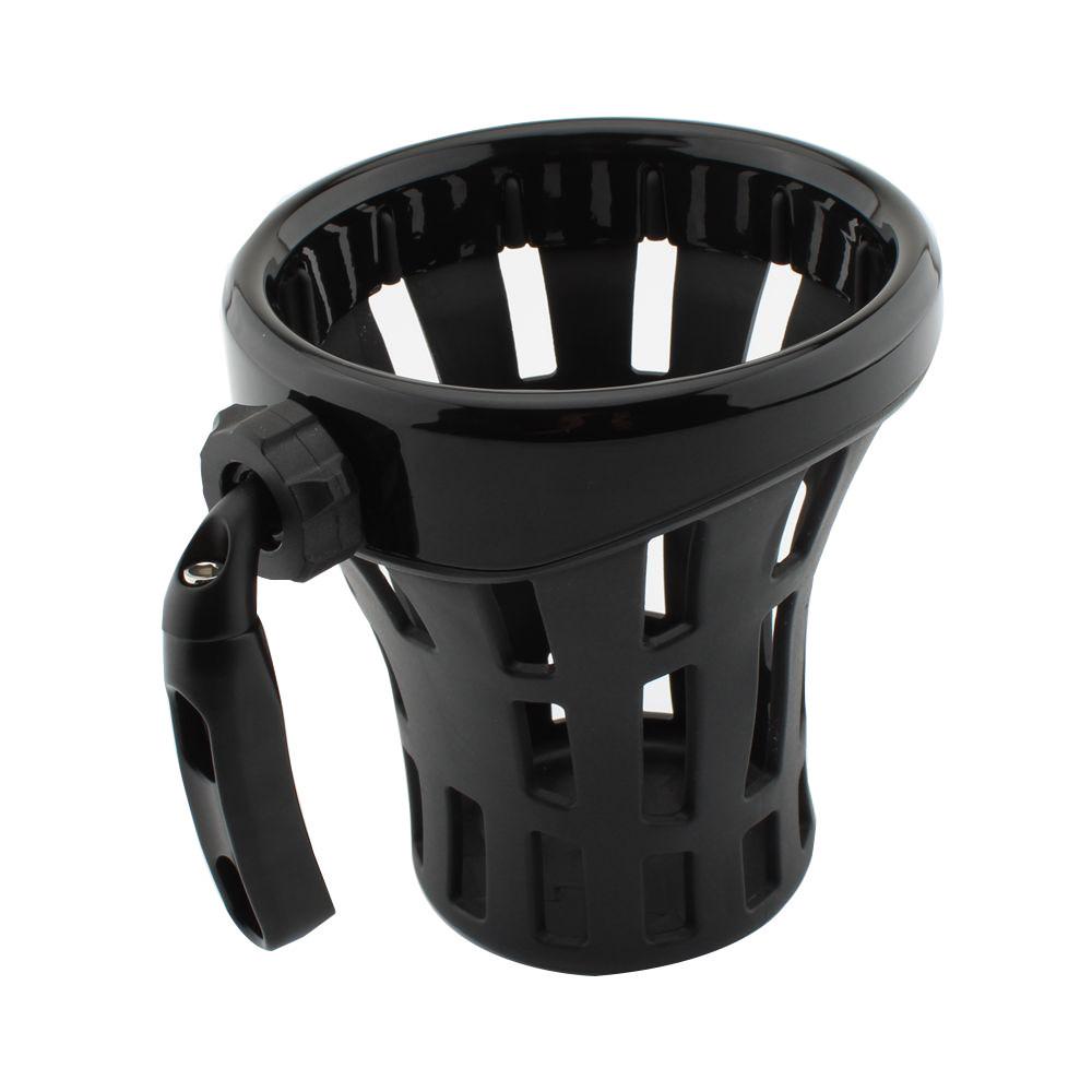 Universal Motorcycle Cup Holder Sturdy Black Drink Carrier With Chrome Rings For Honda Harley Bikes