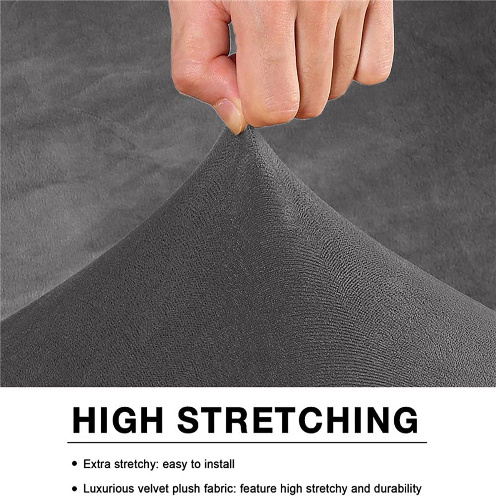 Elastischer Rechteckiger Ottoman-Überzug Niedriger Hockerbezug Dick Superweich Fußstützenbezüge Rutschfest Waschbar Möbelschutz