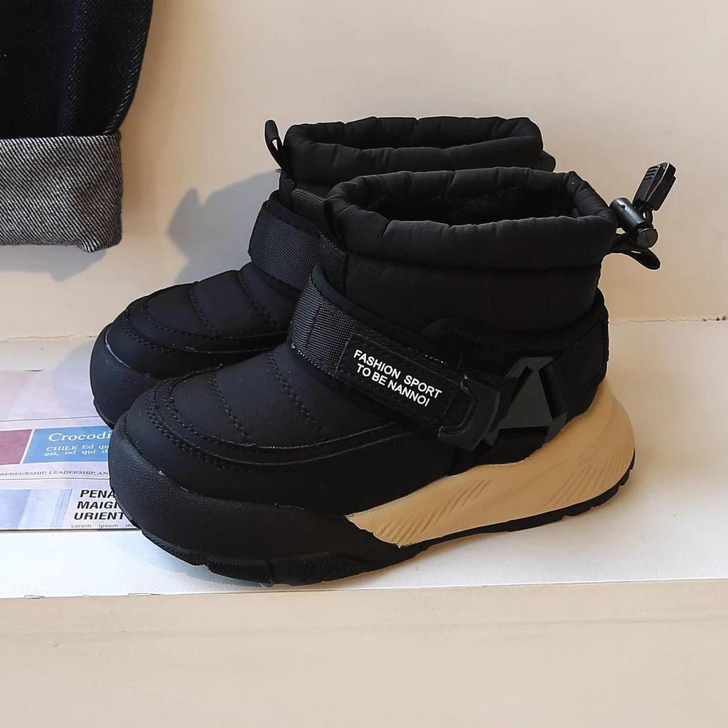 Kinder-Schneestiefel im koreanischen Stil: Winter-Sneaker mit weichen Sohlen, Plus Samt, dicke Baumwolle für Kleinkinder