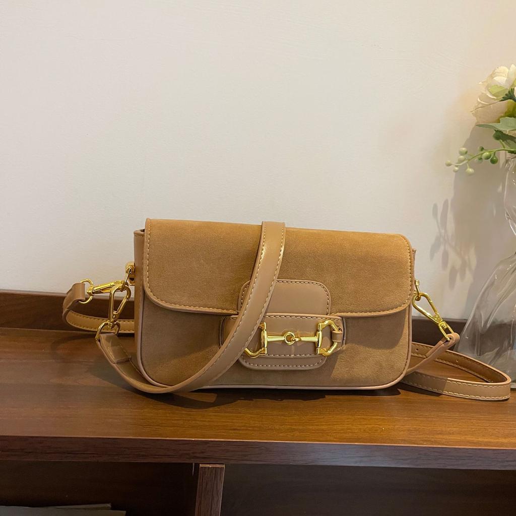 Premium Texture Retro Baguette Bag Women's New Foreign Style Oblique Span Bag Versatile Underarm Bag Fashionable Single Shoulder Square