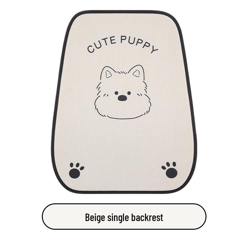 West Highlands Cute Cartoon Cotton Linen Car Seat Cushion for Women - Fits Toyota BZ3, RAV4, Corolla, and Ruifang