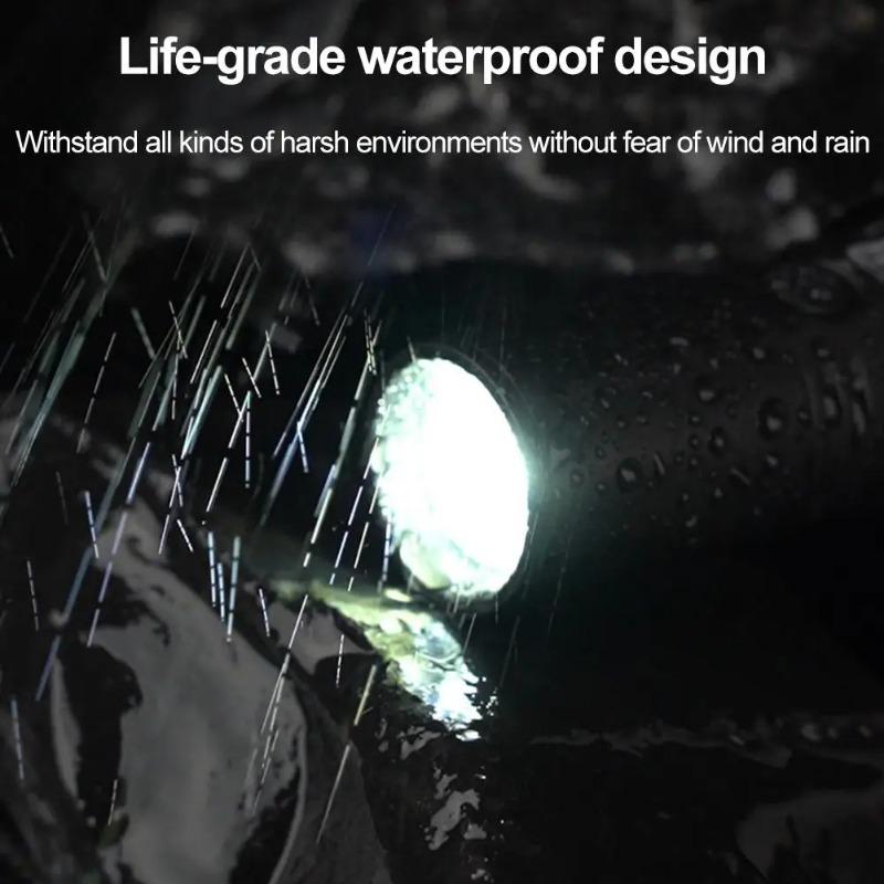 Mini Portable LED Flashlight Key Torch Camping Light Outdoor Waterproof Ultralight Fishing Hiking Emergency Lamp With Whistle