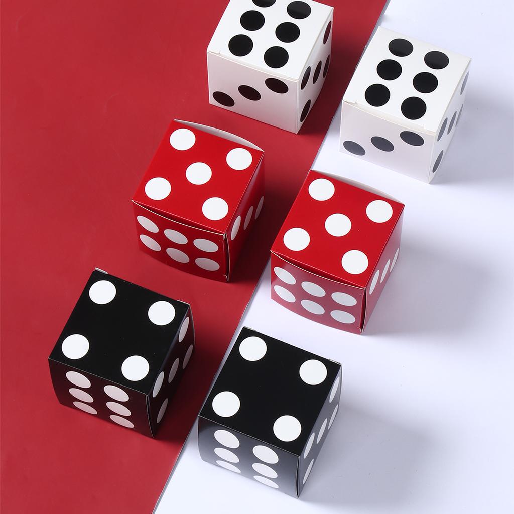 12Pcs Candy Dices Boxes Christmas Dices Red Black Dices Candy Boxes For Home 2024 Christmas Party Outdoor Board Game Dices Toys
