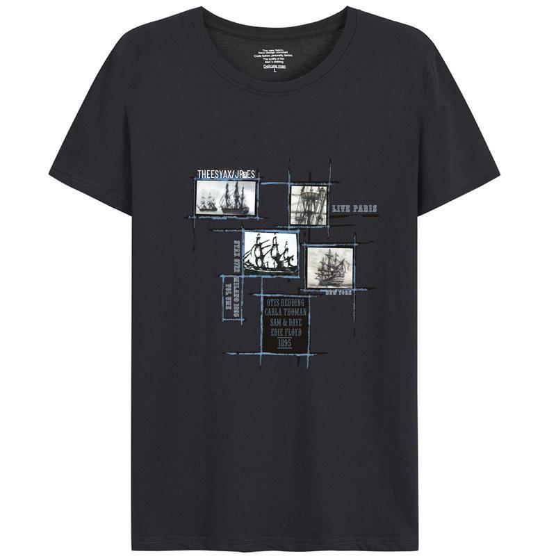 

Чоловіча модна біла футболка вільного крою з короткими рукавами та круглим вирізом L