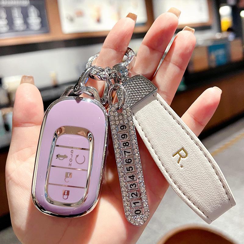 Compatible Key Cover for 2023 Honda 11th Gen Civic 11CRV - Stylish High-End Shell with Buckle