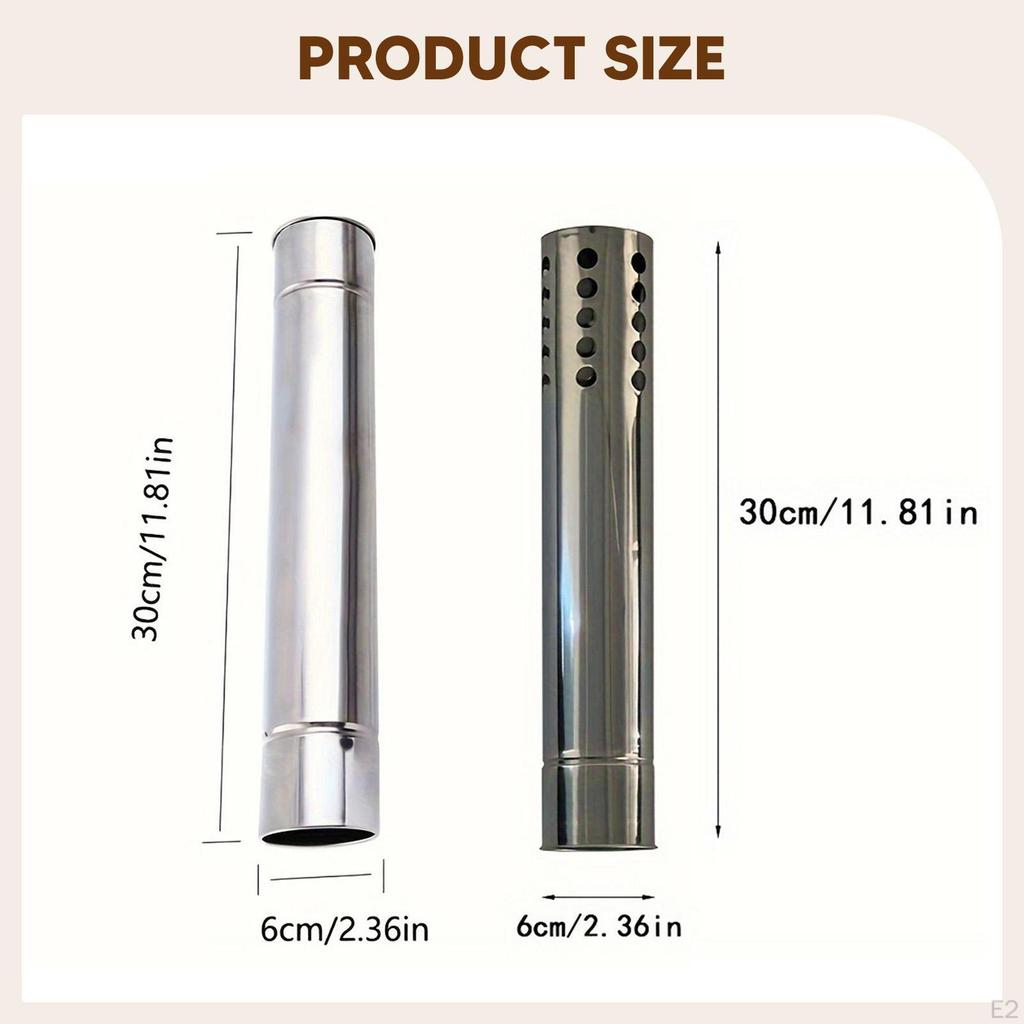 6Pcs Stovepipes Exhaust Tube 5 Standard and 1 Sparkproof 2.36 inch Flue Chimney for Home Camping