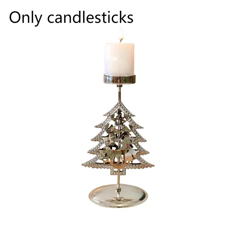 Holiday Tabletop Iron Candle Holder with Snowflake Design Providing Stable Support for Candles up to 2cm Diameter