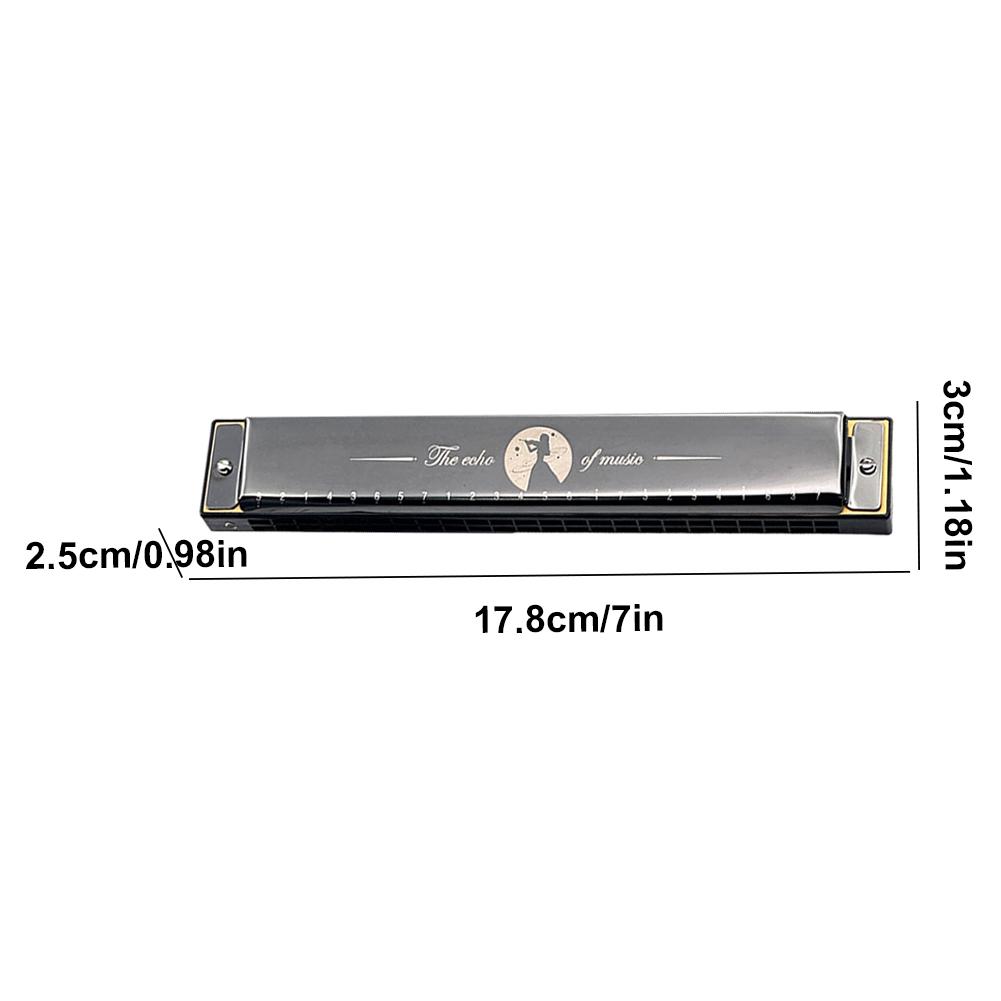 24 Holes Portable Harmonica Professional Compact Mouth Organ Standard Harmonica Musical Instrument  for Students Beginners