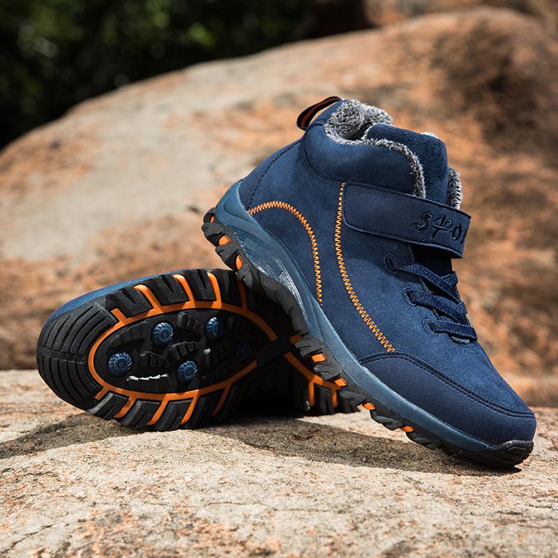 Men Work Casual Shoes High-top Non-slip Ankle Boots Waterproof Winter Suede Warm Snow Outdoor Sneakers