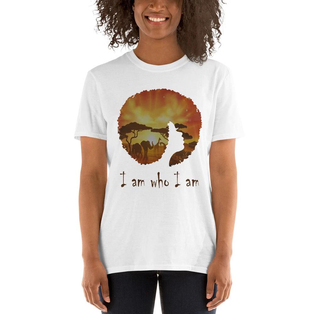 Womens Black Afro Queen Melanin American Women Art Natural Afro Unisex T-Shirt L