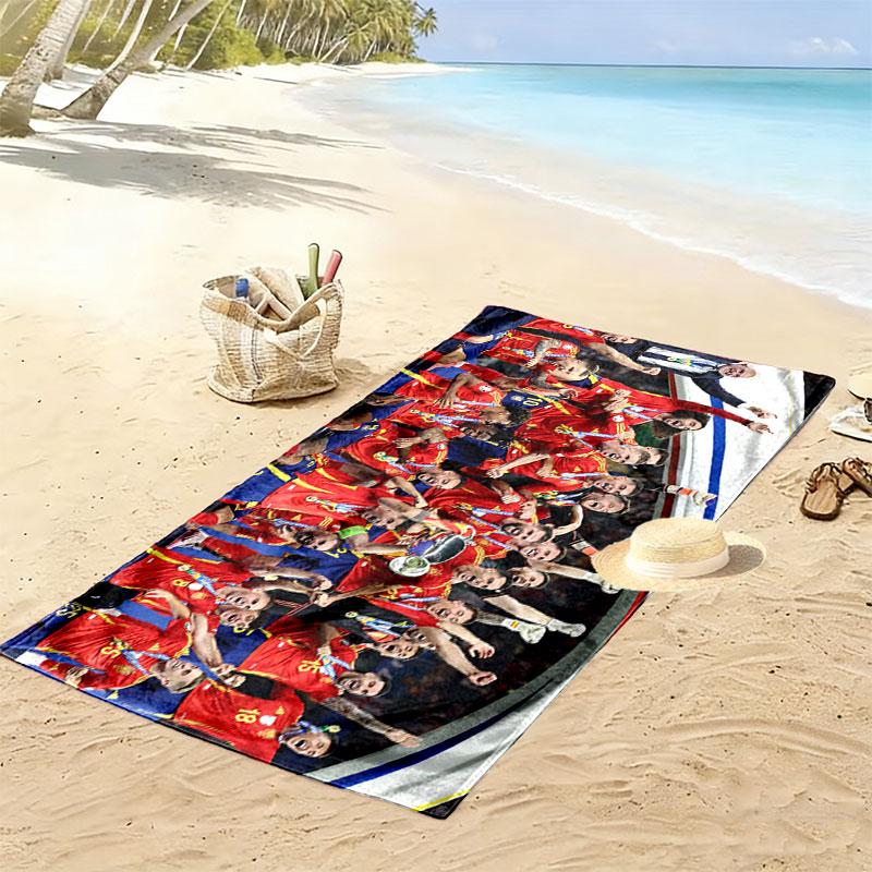 Spain Print Beach Towel, Large Soft Quick Dry Towel for Beach Camping Swimming