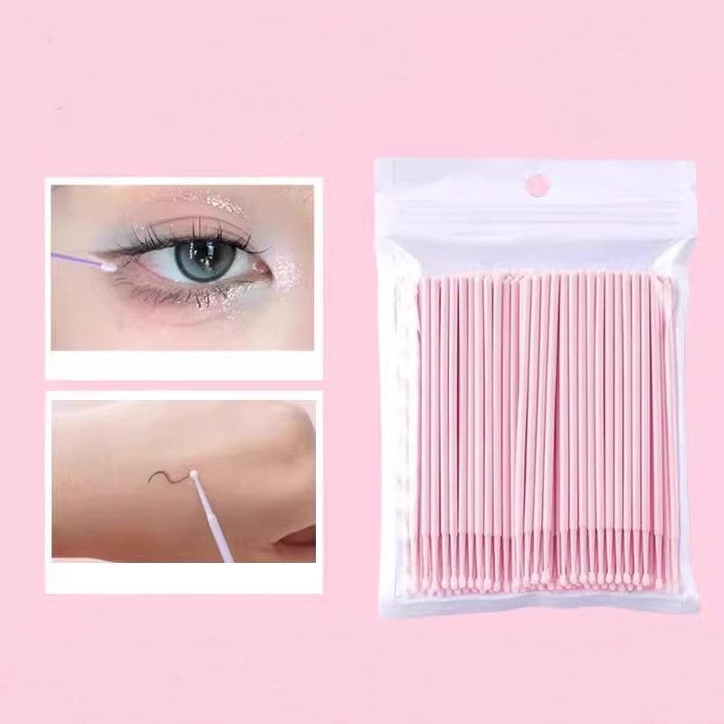 50/100PCS Ultra-fine eyeliner makeup remover cotton swab, cosmetic cotton swab, eyelash makeup remover, and eyelash cleaning sti