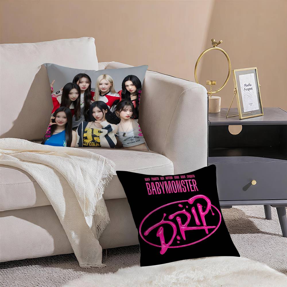 Music Album DRIP B-BabyMonster-MT Cushions Pillow Case Sofa And Living Room Decorative Cushion Covers Dust-proof And Mite-proof