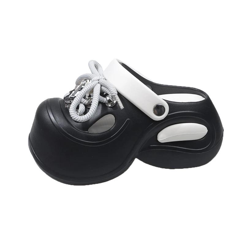 2025 Summer Ultra High Heel Women's Slippers Front Lace-Up Sandals Light Weight Comfy Beach Outdoor Slippers Hot Selling