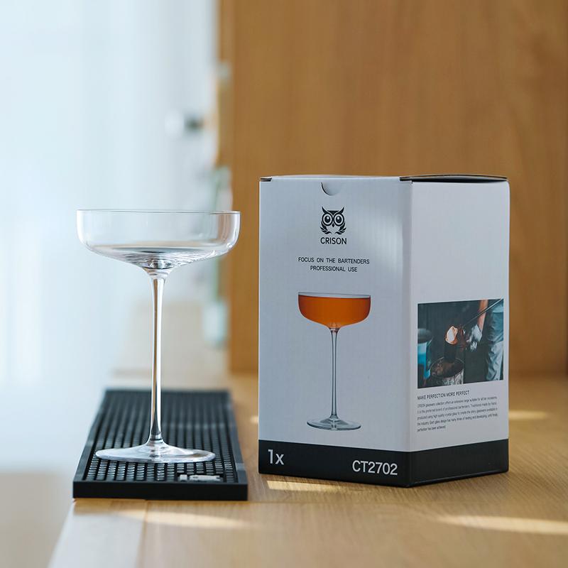 CRISON CT2702 Crystal Glass Coupe Champagne Cup Wedding Party Cocktail Glassware Clear Lead-Free Bar Drinkware