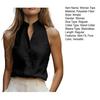 Women Tops Stand Collar Sleeveless Slim Fit Shirt Tops Pure Color Casual Shirt Summer Work Party Date Wear