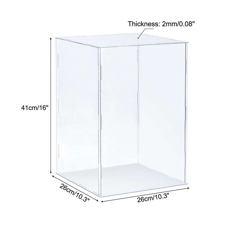 Clear Acrylic Display Box Case Countertop Organizer Stand Assemble Dustproof Showcase for Figures Toys Collectibles Crafts