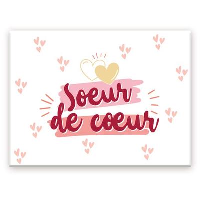 [A3636] - Ceramic Magnet 'Sister' White Pink (Heart Sister) - 8x6cm