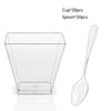 20pcs 60ml Dessert Cups Square Cup Mouth Ice Cream Cup Disposable Plastic Mousse Cups  Yogurt