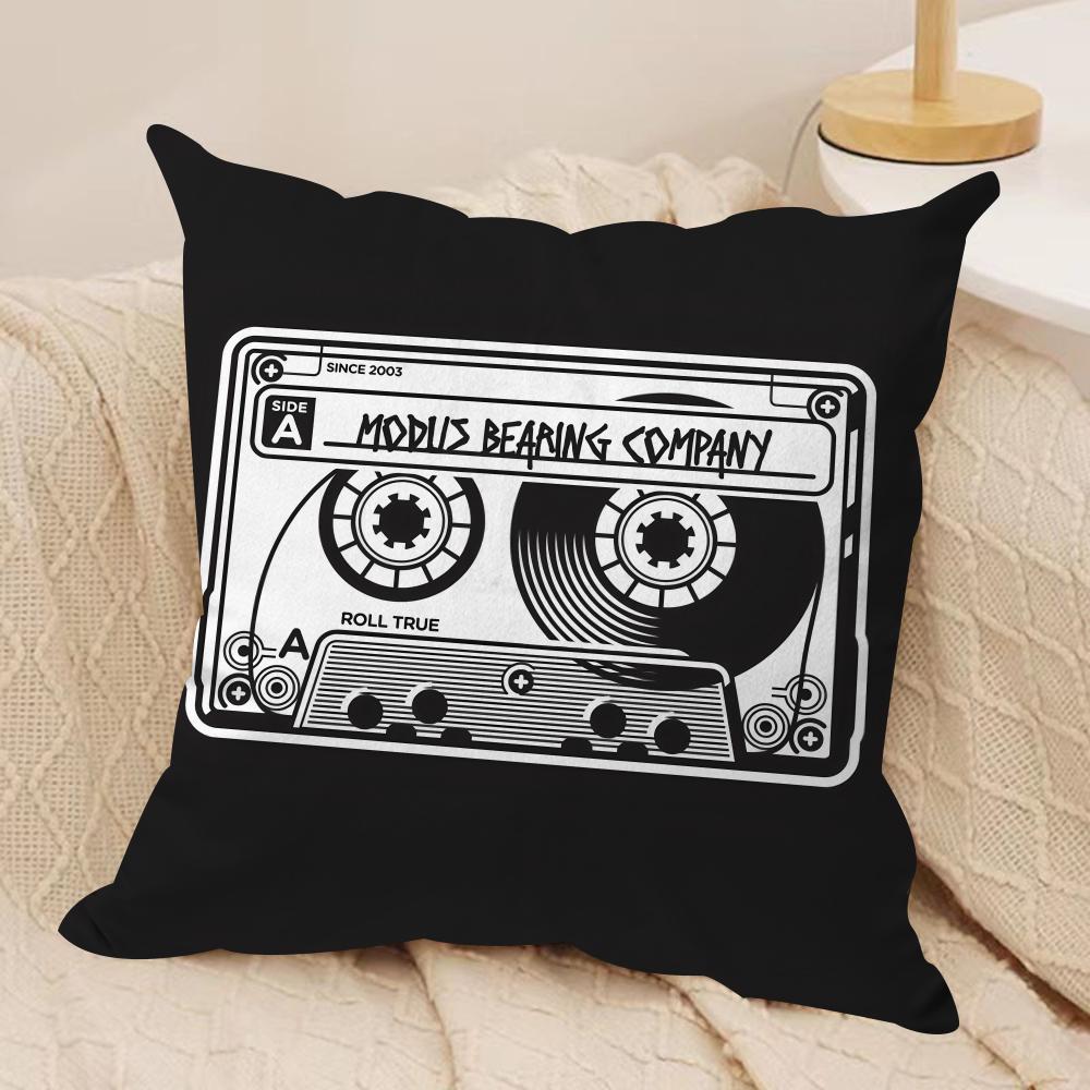 Vintage Cassette Music Tape Cushion Cover Pillowcase Ultra Soft Skin Friendly Fabric Cloud Like Comfort Concealed Zipper