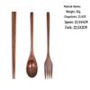 Camphorwood Three-Piece Cutlery Set: Chopsticks, Fork, and Spoon, Solid Wood, Portable and Individual Use.