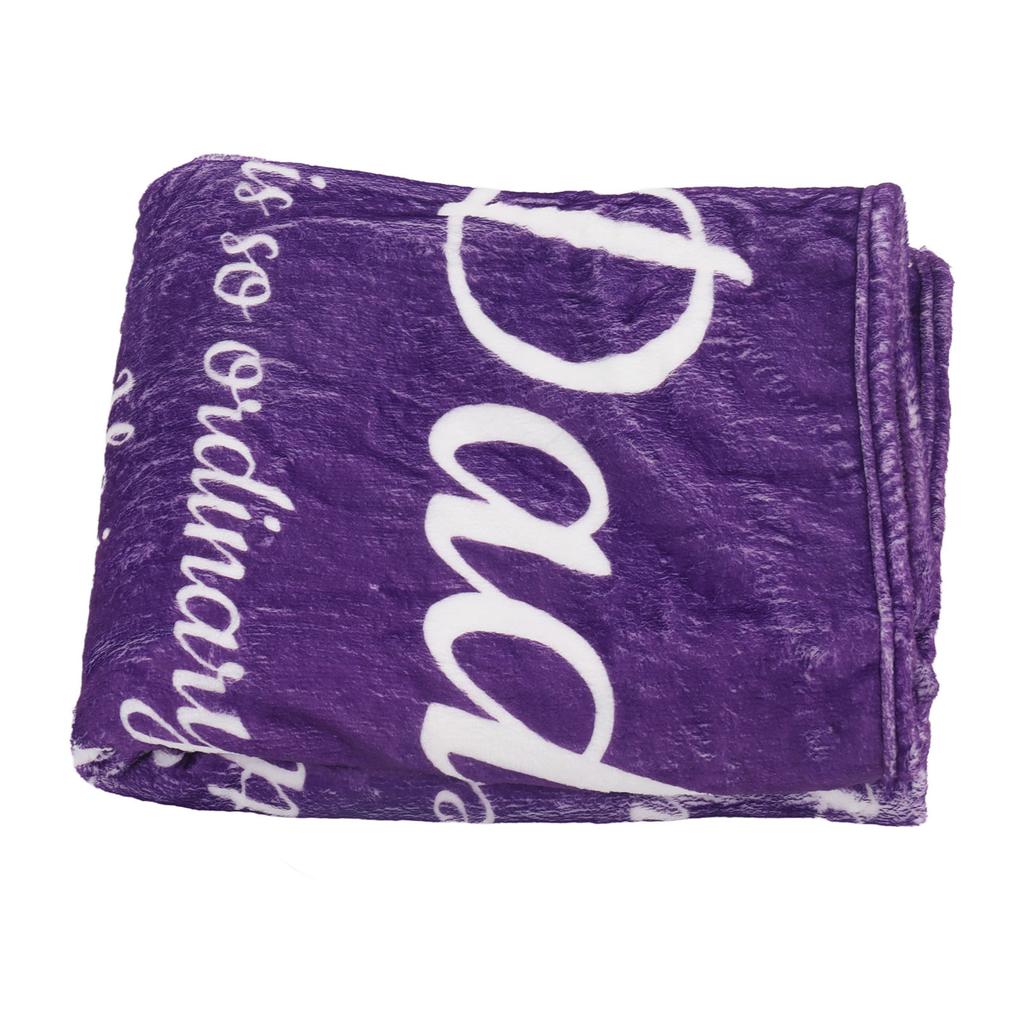 Flannel Blanket Alphabet Pattern Soft Comfortable Lightweight Portable Purple Personalized Dad Blanket for Father S Day