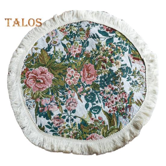 Tischset mit Quaste, pastoralem Stil, Blumen-Ölgemälde, ästhetische runde Form, Partys, Hochzeiten, Bankette, Tischdekoration, Abendessen-Matte