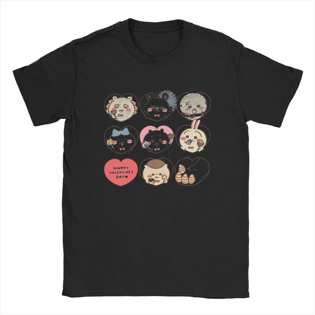 Crazy Cute Chiikawa Kawaii T-Shirt Men Round Neck Pure Cotton T Shirts Japanese Design Short Sleeve Tee Plus Size Tops