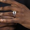 Adjustable Open Ring Men Women Vintage Hip Hop Geometric Crack Design Blue Sapphire Accent Plated