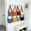 Trendy Women's Soft Cloth Shoulder Bag – Solid Color Student Casual Style Large Capacity Tote,Crossbody & Hobo Bag for Daily Use