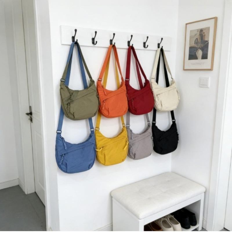 Trendy Women's Soft Cloth Shoulder Bag – Solid Color Student Casual Style Large Capacity Tote,Crossbody & Hobo Bag for Daily Use
