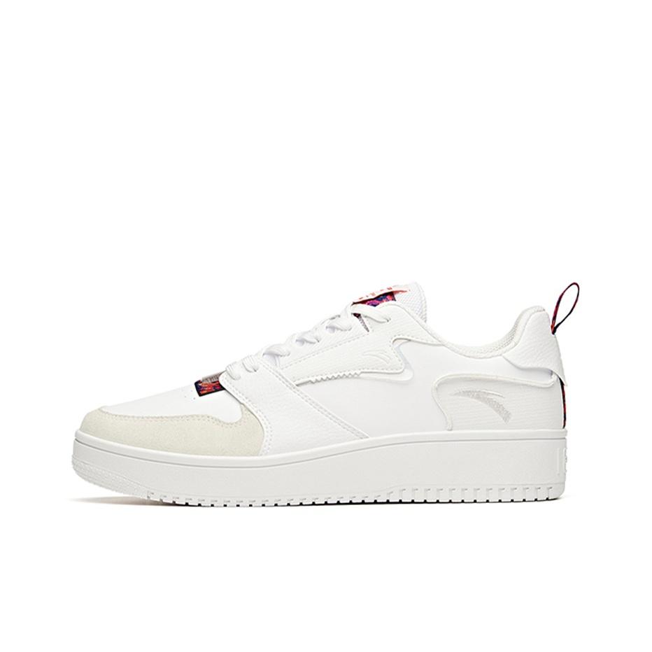 Anta Thick Sole Trendy Low Top Skate Shoes Men Sneaker White Red 912118018-2