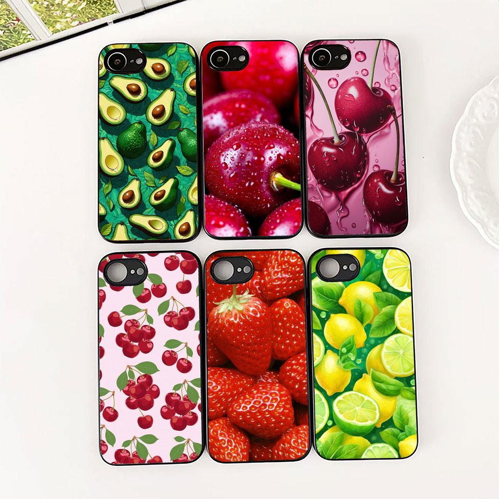 Phone Cover for Apple iPhone 17 Air 12 13 Pro Max Mini ProMax 7 + 8 Plus 7+ 8+ Soft Case Cherry Strawberry Fruit Summer Avocado
