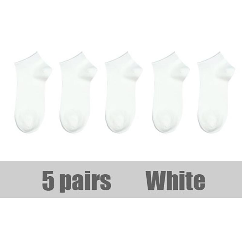 5 Pairs Unisex Invisible Low Cut Boat Socks Silicone Non-Slip No-Show Ankle Socks Solid Color Breathable Casual Summer Socks