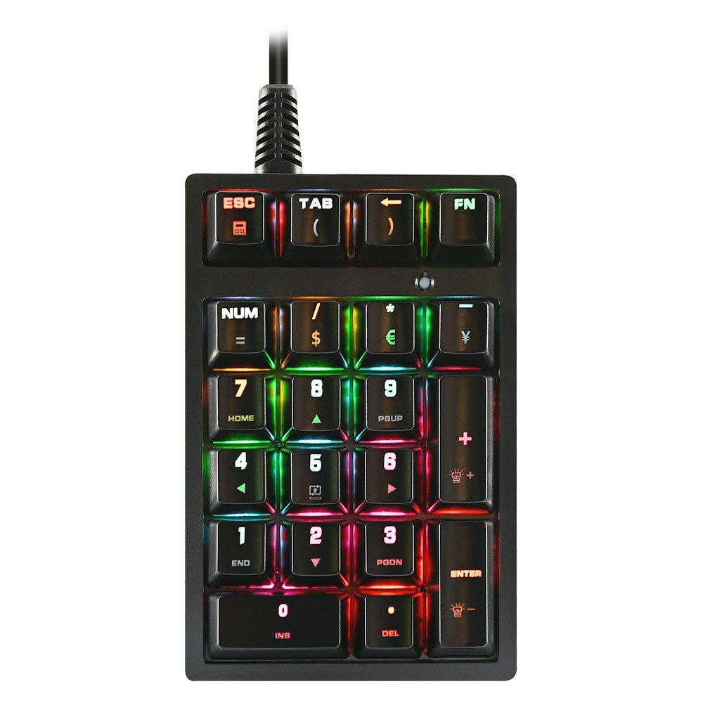 

Mini RGB Backlight 21 Keys Numeric Keypad Numpad Accounting Keyboard Number Pad