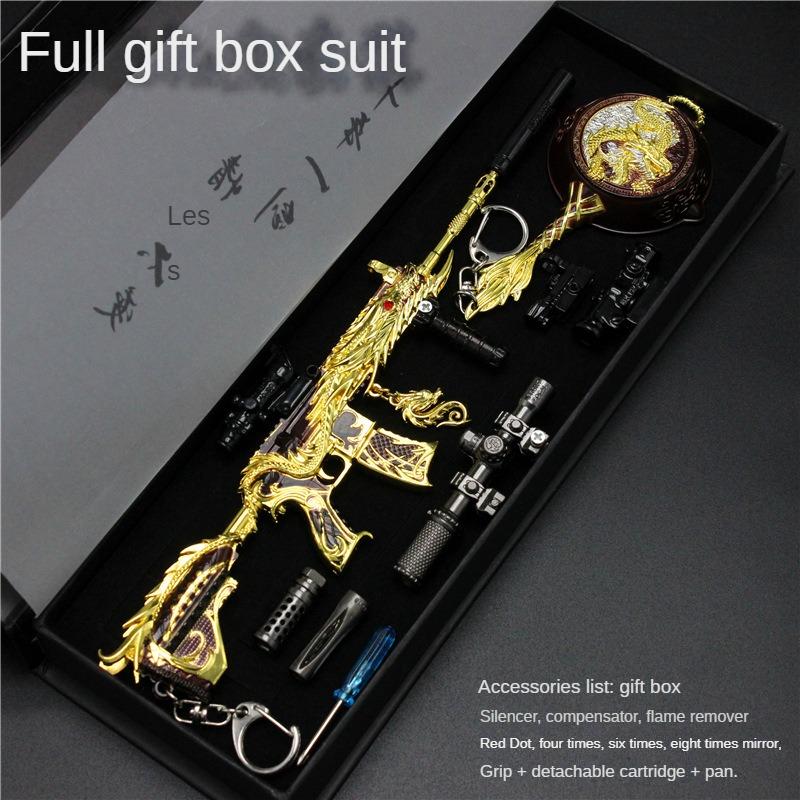 Peace Weapon M416 Five Claw Golden Dragon Skin Version Star of Faith Lobster Overlord Dazzling Purple Melody Gun Model Game Gun Model