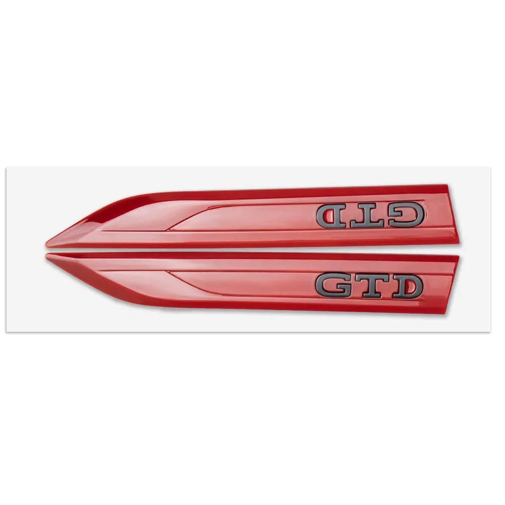 

2Pcs ABS Car Side Fender Blade Emblem Badge Stickers Decal - Auto Body Decorative Accessories for Polo Passat B5 B6 B7 T4 T5 Golf 4 5 6 Tiguan Jetta GTD чорний/червоний