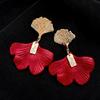 Silver Needle Acrylic Ginkgo Leaf Geometric Stud Earrings - High-End Fashion Accessories for Women