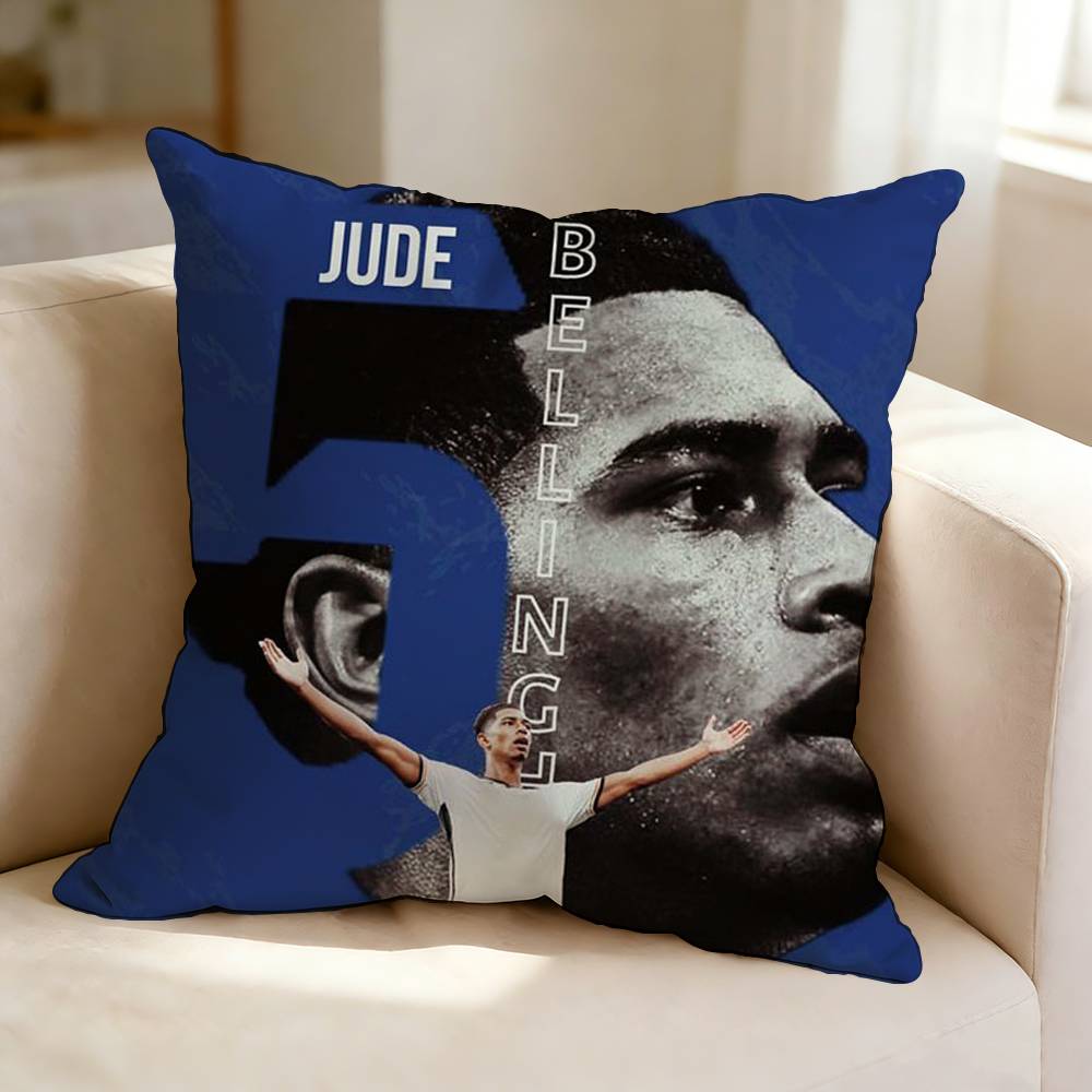 Federa per Cuscino Quadrata Double-Sided Sofa Cushion Cover Camera da Letto Comodino Calcio STAR Jude Bellingham