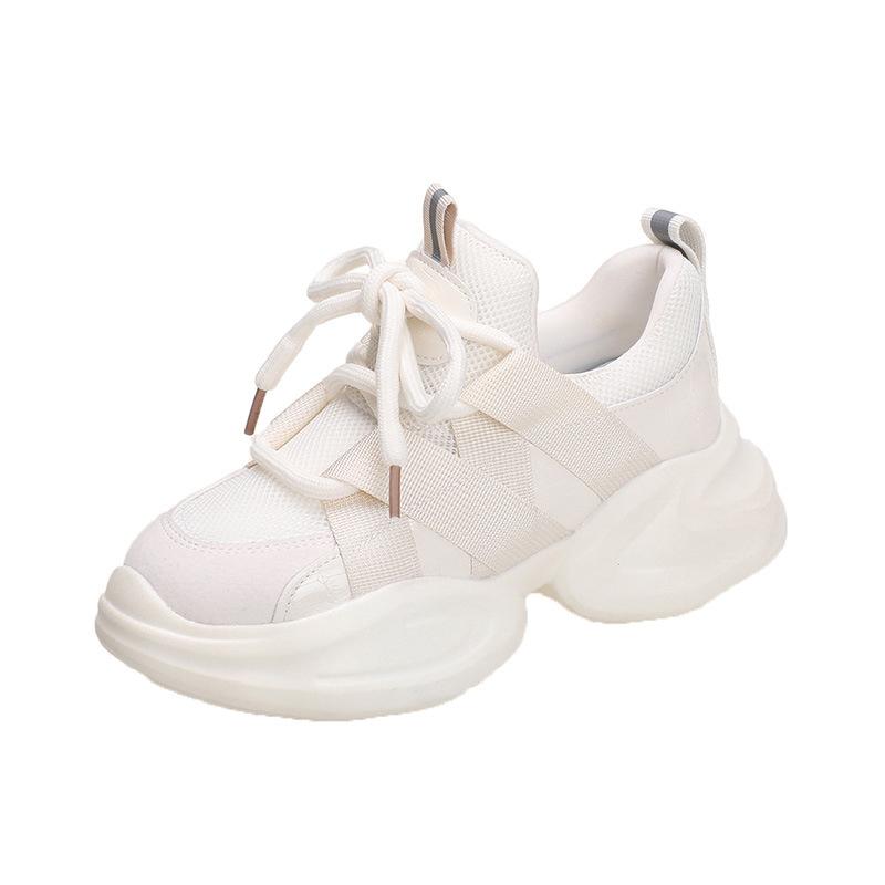 7Cm height increase dad shoes women 2025 new thick-soled little white shoes mesh breathable casual small sports shoes