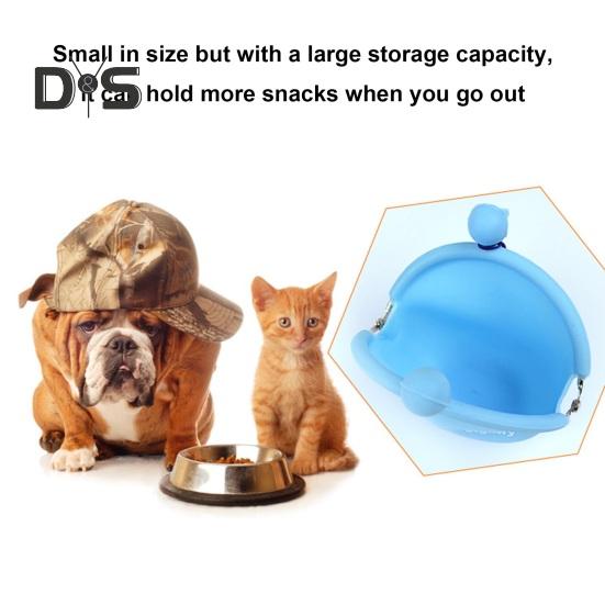 Silikon hundegodbitpose for valp snackpose Fanny Pack med klips Bærbar hundematholder for utendørs trening