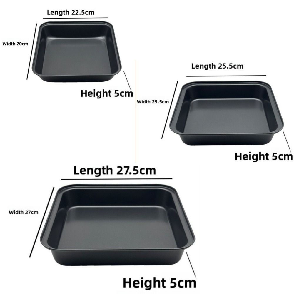22cm 25cm 27cm Square Cake Pan Rust-resistant Lasagna Cooking Pan New Cake Baking Mold  Kitchen Use