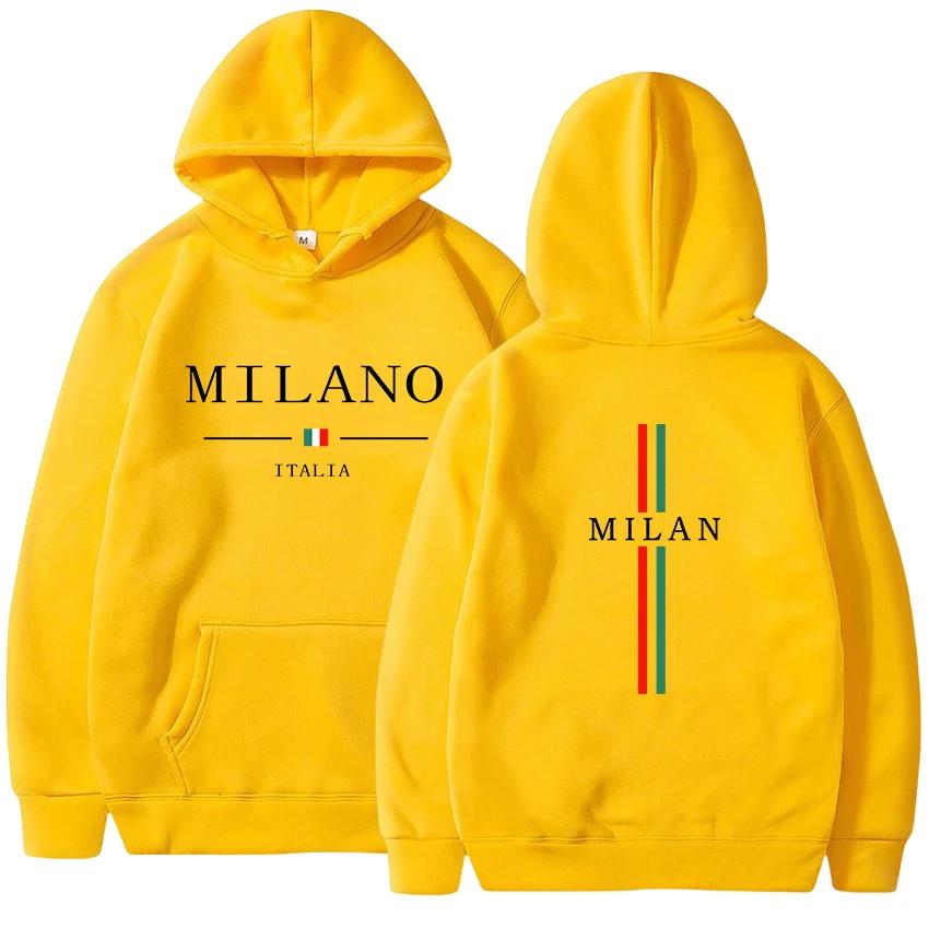 Womens Hoodies Sweatshirt Milan Print Pullover Casual Jogging High Quality Mens Clothing Daily Versatile Tracksuit Y2k Tops
