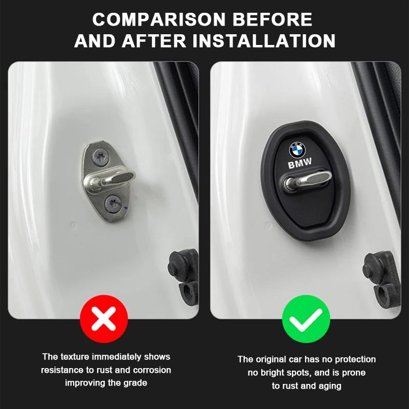 2/4Pcs Silicone Car styling Door Lock Protector Cover Sticker For BMW M E46 E90 E60 F30 F10 E39 E36 F20 G30 G20 E87 E92 E91 G20